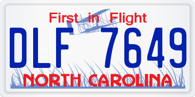 NC license plate DLF7649