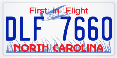 NC license plate DLF7660