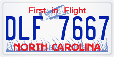 NC license plate DLF7667