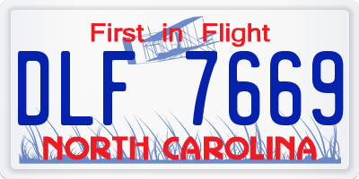 NC license plate DLF7669