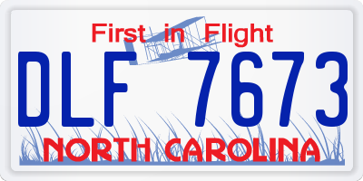 NC license plate DLF7673