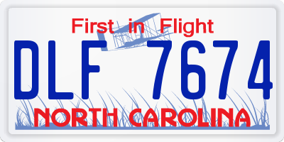 NC license plate DLF7674