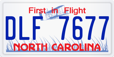 NC license plate DLF7677