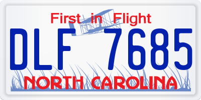 NC license plate DLF7685