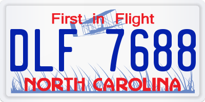NC license plate DLF7688