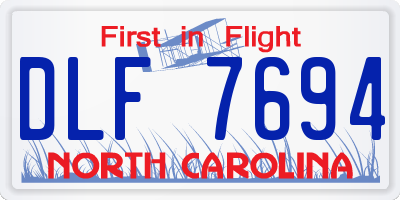 NC license plate DLF7694
