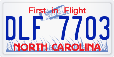 NC license plate DLF7703