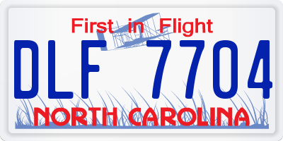 NC license plate DLF7704