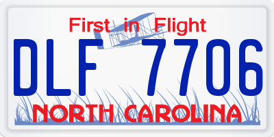 NC license plate DLF7706