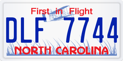 NC license plate DLF7744