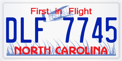 NC license plate DLF7745