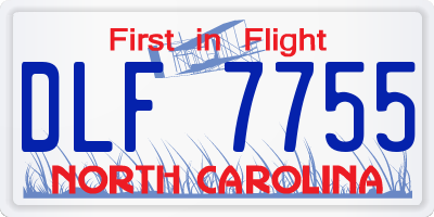 NC license plate DLF7755