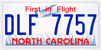 NC license plate DLF7757