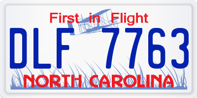 NC license plate DLF7763
