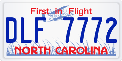 NC license plate DLF7772