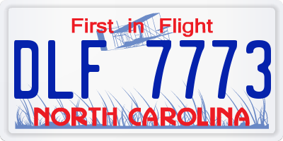 NC license plate DLF7773