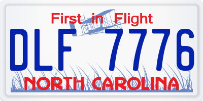 NC license plate DLF7776
