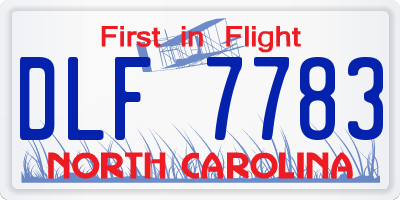 NC license plate DLF7783