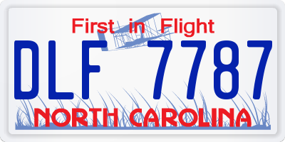 NC license plate DLF7787
