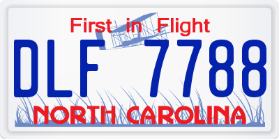 NC license plate DLF7788