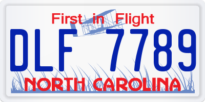 NC license plate DLF7789