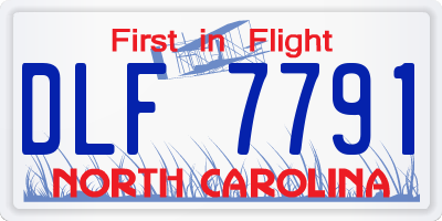 NC license plate DLF7791