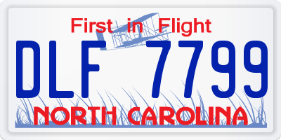 NC license plate DLF7799