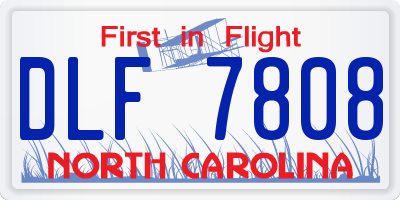 NC license plate DLF7808