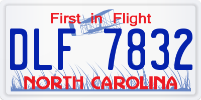 NC license plate DLF7832