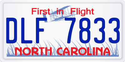 NC license plate DLF7833
