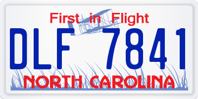 NC license plate DLF7841
