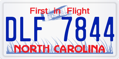 NC license plate DLF7844