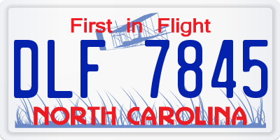 NC license plate DLF7845