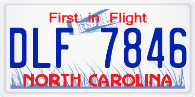 NC license plate DLF7846