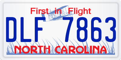 NC license plate DLF7863