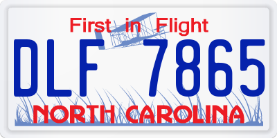 NC license plate DLF7865