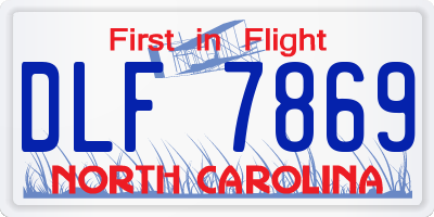 NC license plate DLF7869