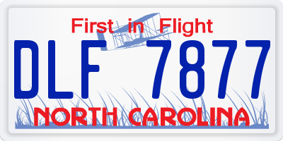 NC license plate DLF7877
