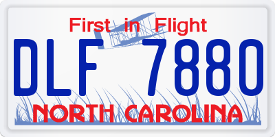 NC license plate DLF7880