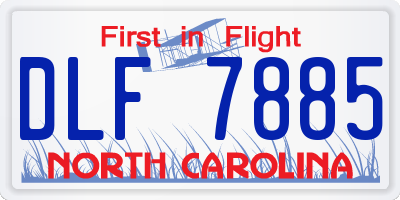 NC license plate DLF7885