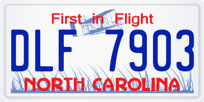 NC license plate DLF7903