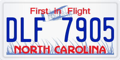 NC license plate DLF7905