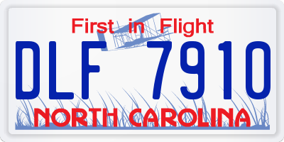 NC license plate DLF7910