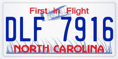 NC license plate DLF7916