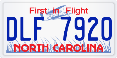 NC license plate DLF7920