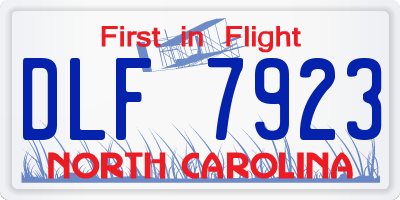 NC license plate DLF7923