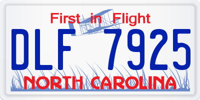 NC license plate DLF7925