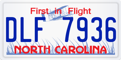 NC license plate DLF7936