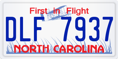 NC license plate DLF7937