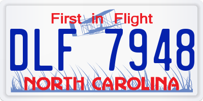 NC license plate DLF7948